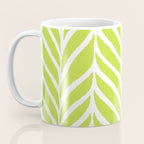 Palm Leaves Pattern Chartreuse Green Coffee Mug Gallery Image 3