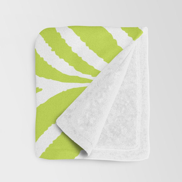 Palm Leaves Pattern Chartreuse Green Throw Blanket Gallery Image 3