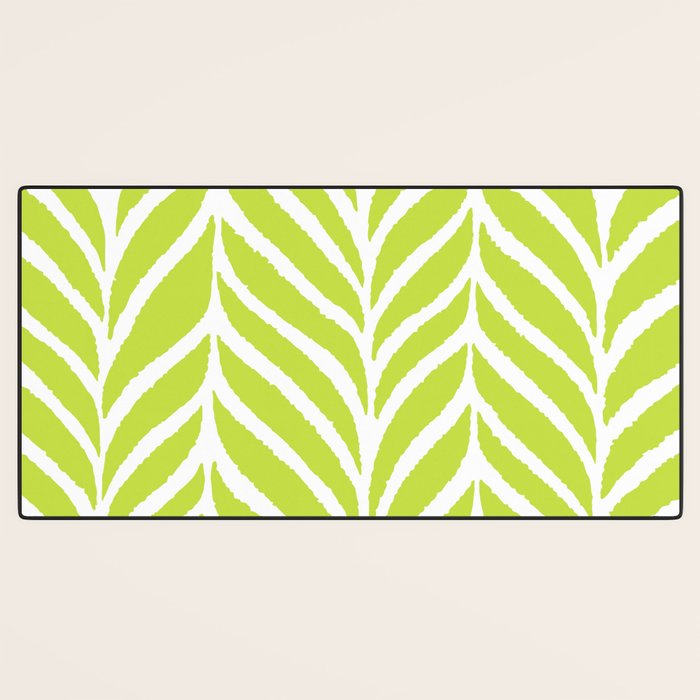 Palm Leaves Pattern Chartreuse Green Desk Mat Gallery Image 3