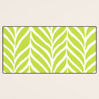 Palm Leaves Pattern Chartreuse Green Desk Mat Gallery Image 3