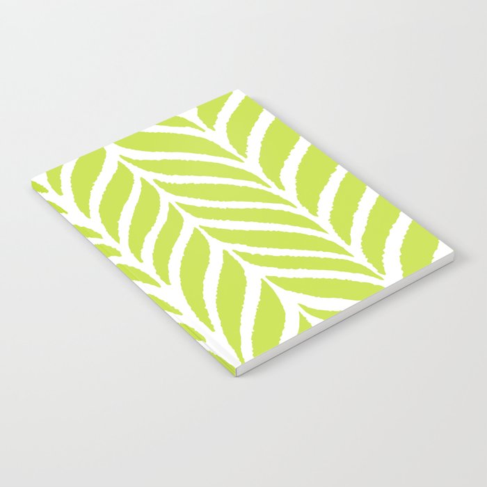 Palm Leaves Pattern Chartreuse Green Notebook Gallery Image 2