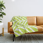 Palm Leaves Pattern Chartreuse Green Throw Blanket Gallery Image 1