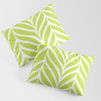 Palm Leaves Pattern Chartreuse Green Pillow Sham Gallery Image 3