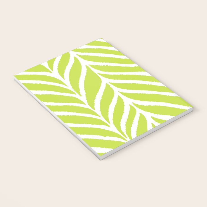 Palm Leaves Pattern Chartreuse Green Notebook Gallery Image 3