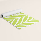 Palm Leaves Pattern Chartreuse Green Yoga Mat Gallery Image 2