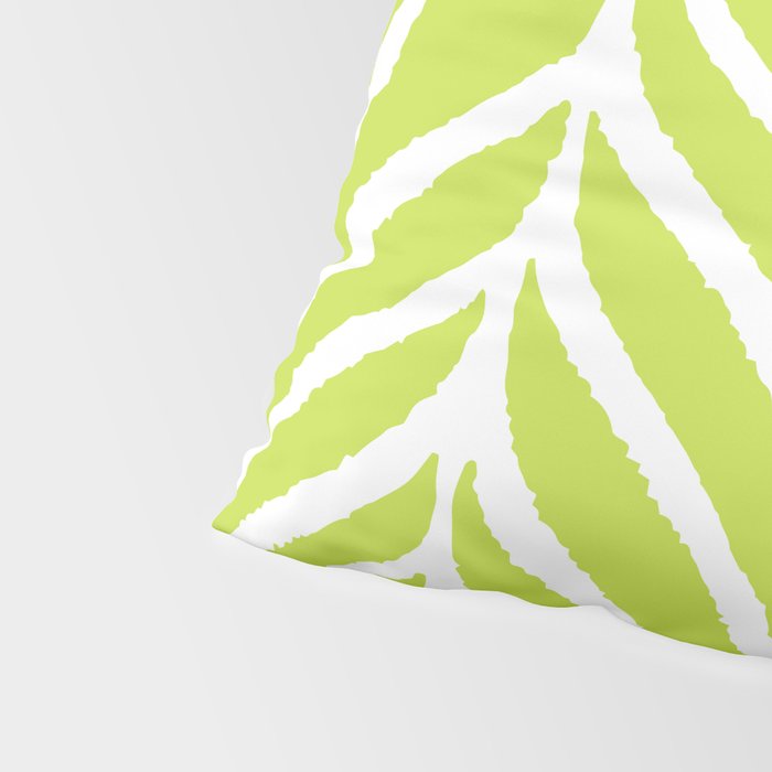 Palm Leaves Pattern Chartreuse Green Pillow Sham Gallery Image 4