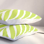 Palm Leaves Pattern Chartreuse Green Pillow Sham Gallery Image 3