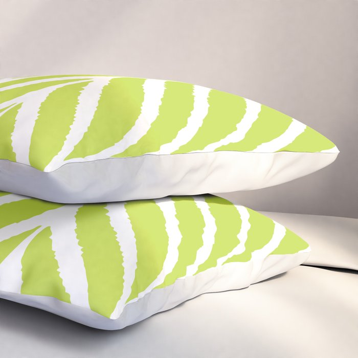 Palm Leaves Pattern Chartreuse Green Pillow Sham Gallery Image 3