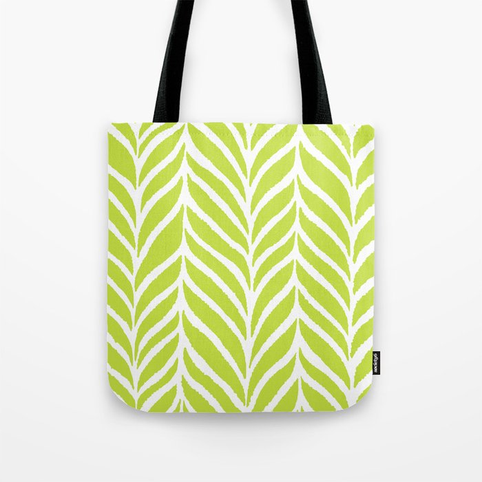 Palm Leaves Pattern Chartreuse Green Tote Bag Gallery Image 1
