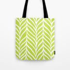 Palm Leaves Pattern Chartreuse Green Tote Bag Gallery Image 1