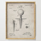 Golf Tee Patent - Golfing Tee Art - Antique Serving Tray Gallery Image 1