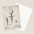 Golf Tee Patent - Golfing Tee Art - Antique Stationery Card Gallery Image 2