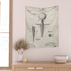 Golf Tee Patent - Golfing Tee Art - Antique Wall Tapestry Gallery Image 2