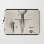 Golf Tee Patent - Golfing Tee Art - Antique Laptop Sleeve Gallery Image 1