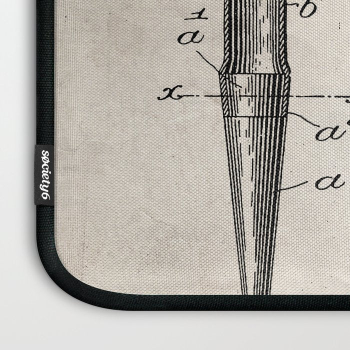 Golf Tee Patent - Golfing Tee Art - Antique Laptop Sleeve Gallery Image 3