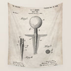 Golf Tee Patent - Golfing Tee Art - Antique Wall Tapestry Gallery Image 4