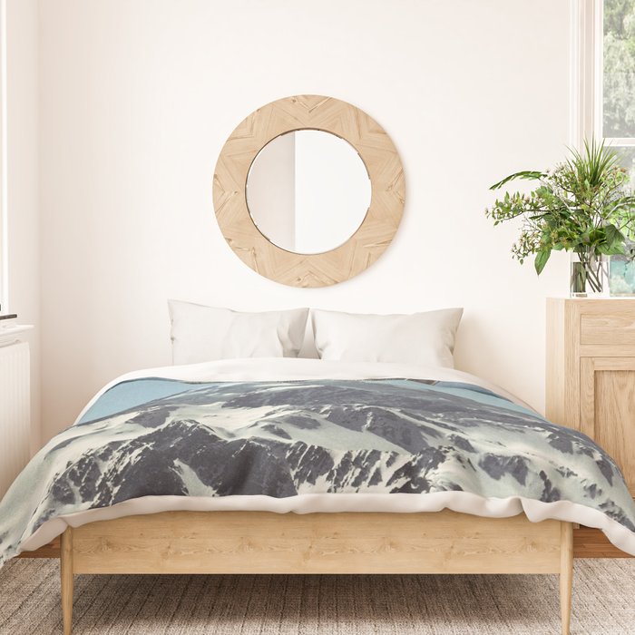 Sifted Summit - Snow Sugar on Mountain Peak Duvet Cover Gallery Image 3