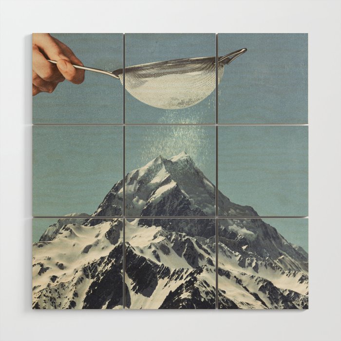 Sifted Summit - Snow Sugar on Mountain Peak Wood Wall Art Gallery Image 1