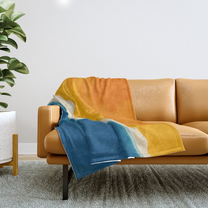 Seascape aerial view Throw Blanket Gallery Image 1
