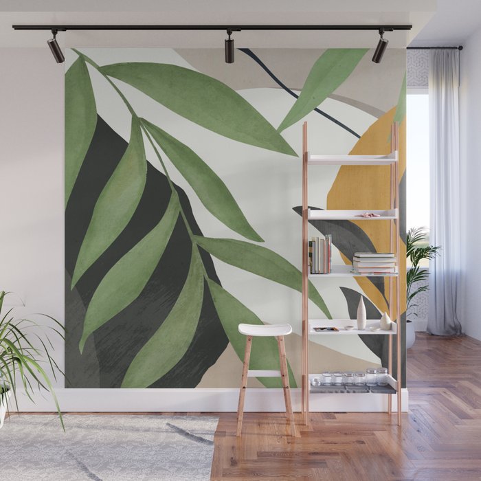 Abstract Art Tropical Leaves 39 Wall Mural Gallery Image 1