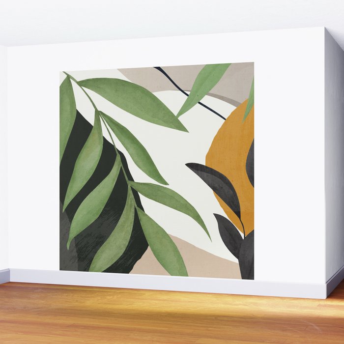 Abstract Art Tropical Leaves 39 Wall Mural Gallery Image 2