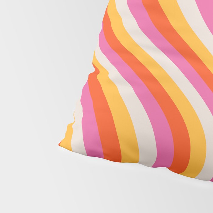 Wavy Retro Stripes Pillow Sham Gallery Image 4