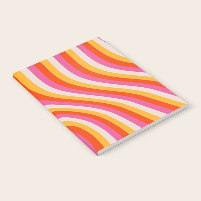 Wavy Retro Stripes Notebook Gallery Image 2