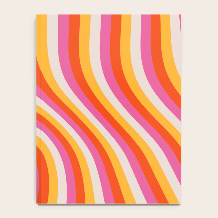 Wavy Retro Stripes Notebook Gallery Image 4