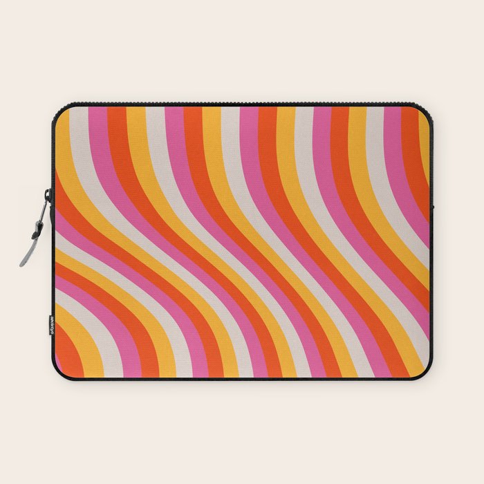 Wavy Retro Stripes Laptop Sleeve Gallery Image 1