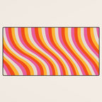 Wavy Retro Stripes Desk Mat Gallery Image 3