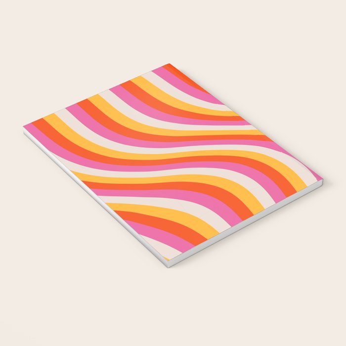 Wavy Retro Stripes Notebook Gallery Image 3