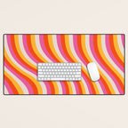 Wavy Retro Stripes Desk Mat Gallery Image 1