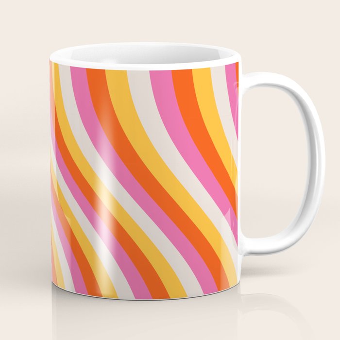 Wavy Retro Stripes Coffee Mug Gallery Image 1