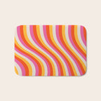 Wavy Retro Stripes Bath Mat Gallery Image 1