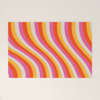 Wavy Retro Stripes Welcome Mat Gallery Image 1