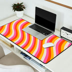 Wavy Retro Stripes Desk Mat Gallery Image 2