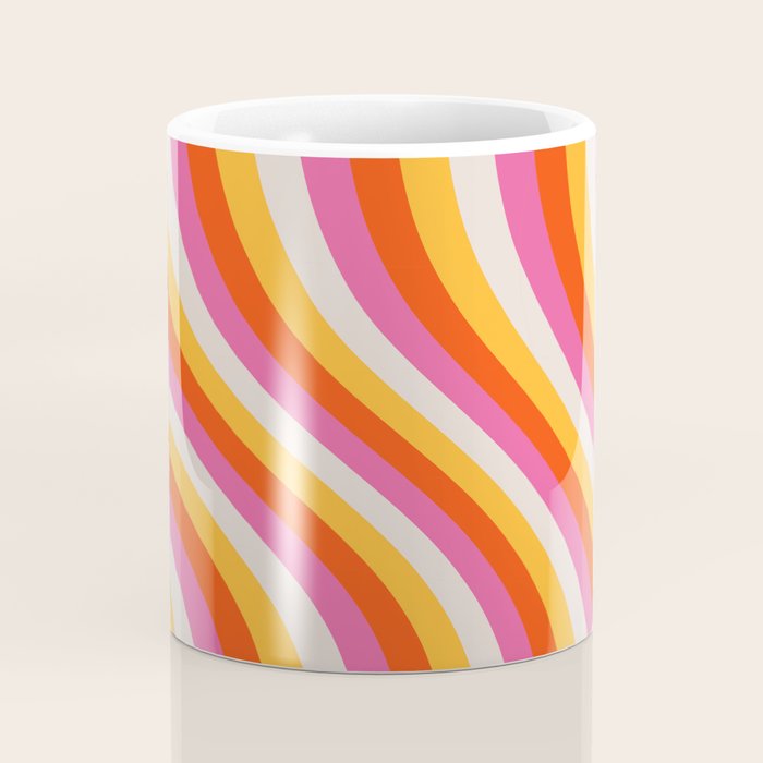Wavy Retro Stripes Coffee Mug Gallery Image 4