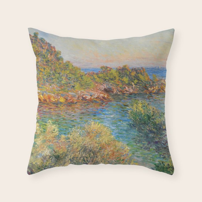 Claude Monet "Landscape near Montecarlo" Throw Pillow Gallery Image 6