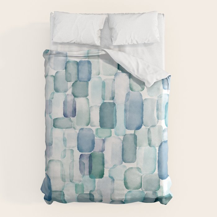 Sea Glass Watercolor Duvet Cover Gallery Image 6