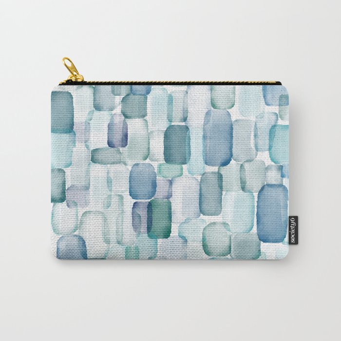 Sea Glass Watercolor Carry All Pouch Gallery Image 1
