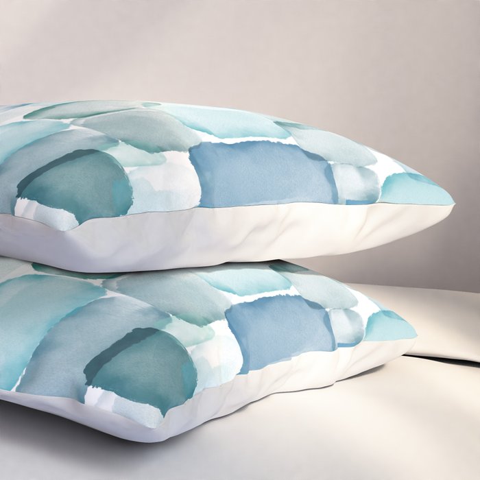 Sea Glass Watercolor Pillow Sham Gallery Image 3