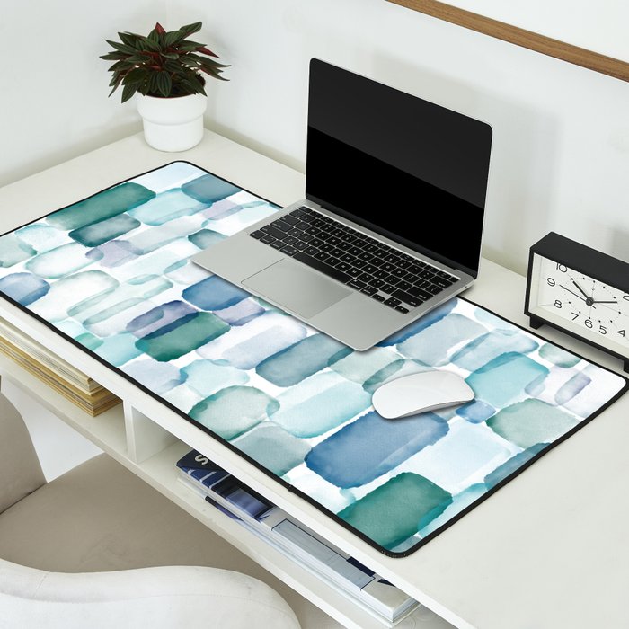 Sea Glass Watercolor Desk Mat Gallery Image 2