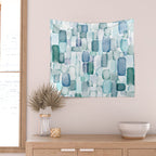 Sea Glass Watercolor Wall Tapestry Gallery Image 2