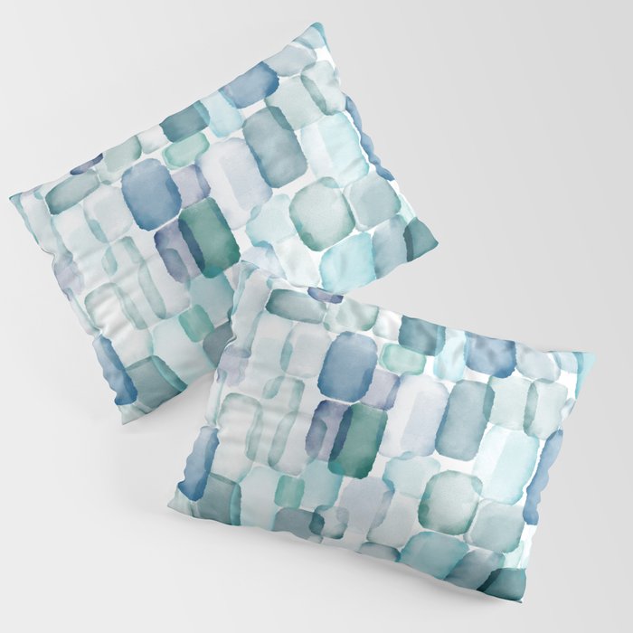 Sea Glass Watercolor Pillow Sham Gallery Image 1