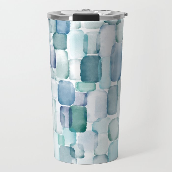 Sea Glass Watercolor Travel Mug Gallery Image 1