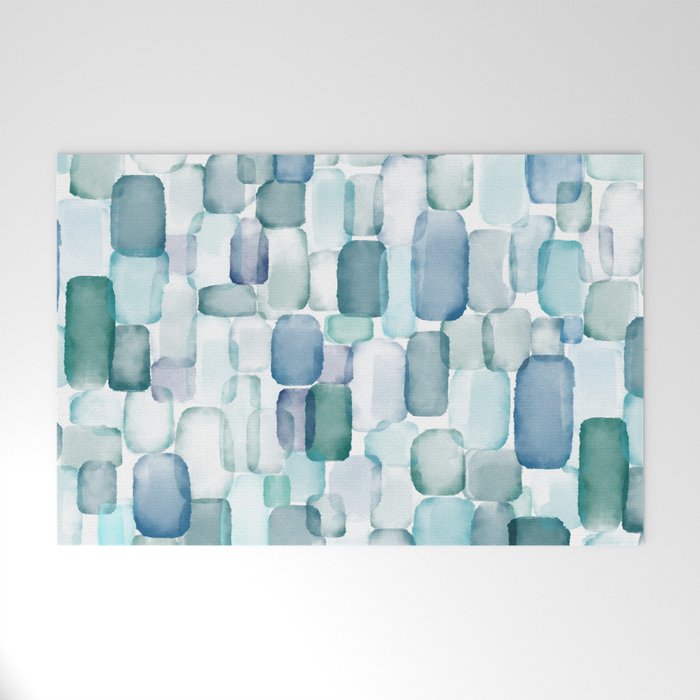 Sea Glass Watercolor Welcome Mat Gallery Image 1