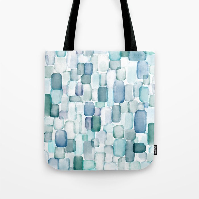 Sea Glass Watercolor Tote Bag Gallery Image 1
