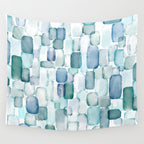 Sea Glass Watercolor Wall Tapestry Gallery Image 4