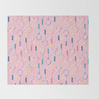 Collection of Retro Tennis Racquets on Pink Throw Blanket Gallery Image 2
