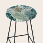 Forest Woodland Trees, Green, Floral Prints Stool Gallery Image 2